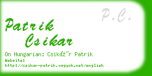 patrik csikar business card